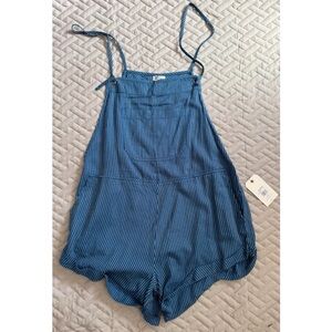 Blue Striped Romper- Size Large